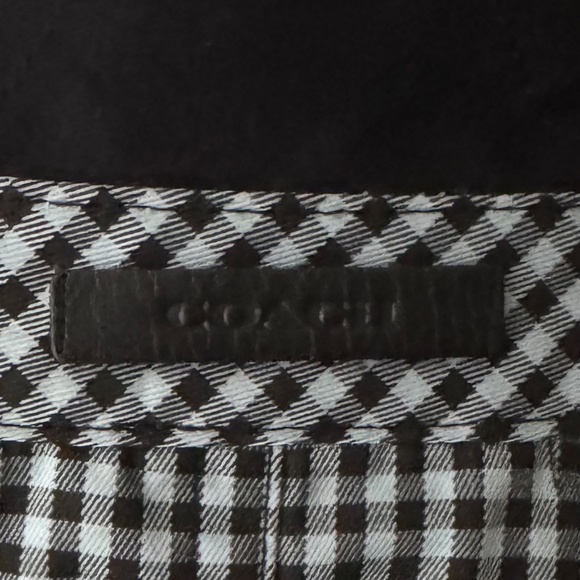 NWT - COACH CHECKERED GINGHAM  SHORT TRENCH COAT (BLUE & BLACK) - SMALL - Picture 16 of 16